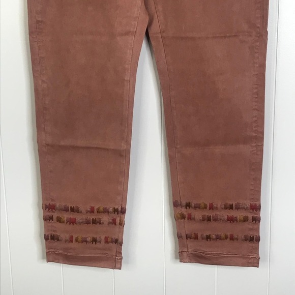 NWT Driftwood Mauve Embroidered Stitch Cuffed Leg Drawstring Khaki Pants SZ XL - Picture 6 of 12